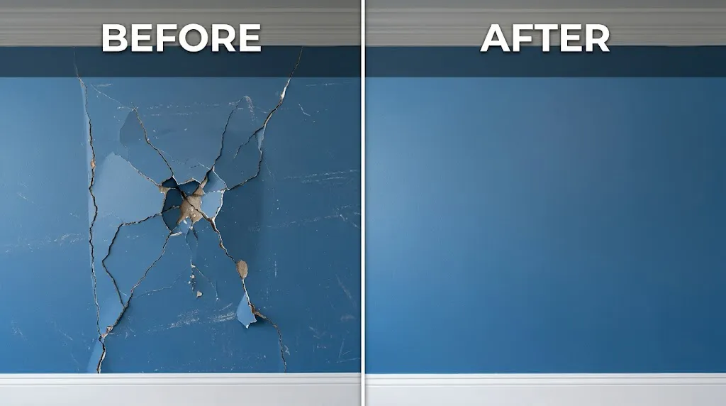 Drywall repair project in Tallahassee
