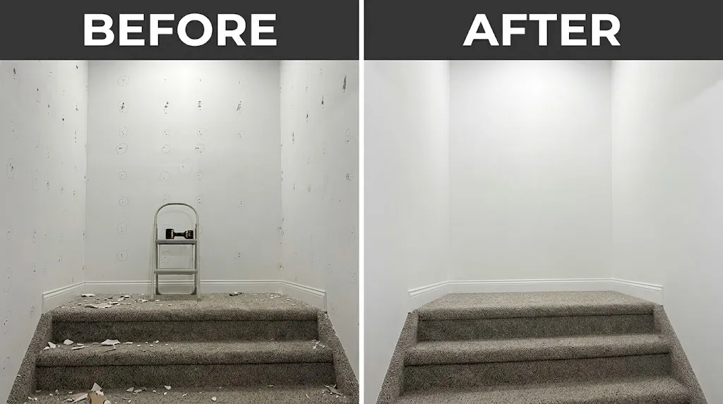 Drywall repair project in Tallahassee