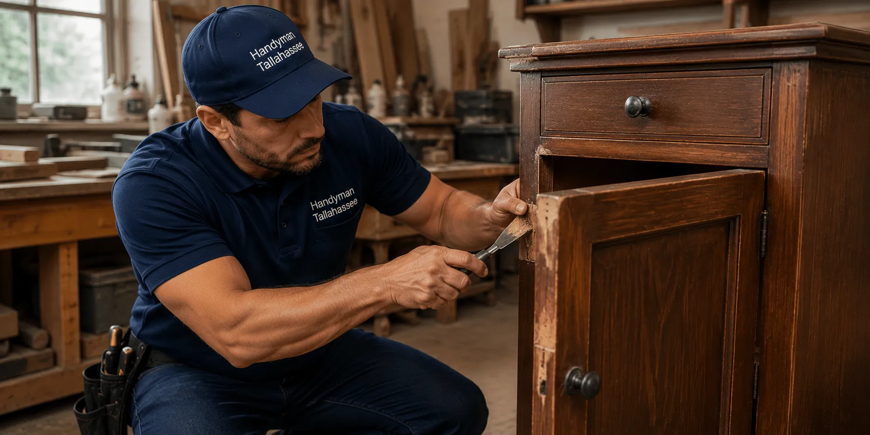 Skilled wood furniture repair and joint restoration