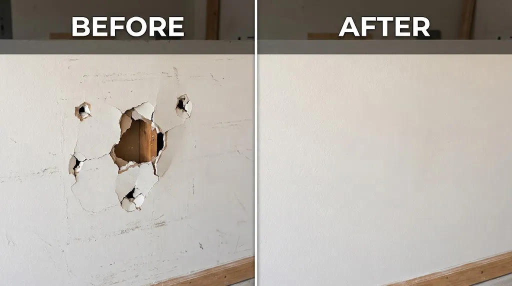 Drywall repair project in Tallahassee