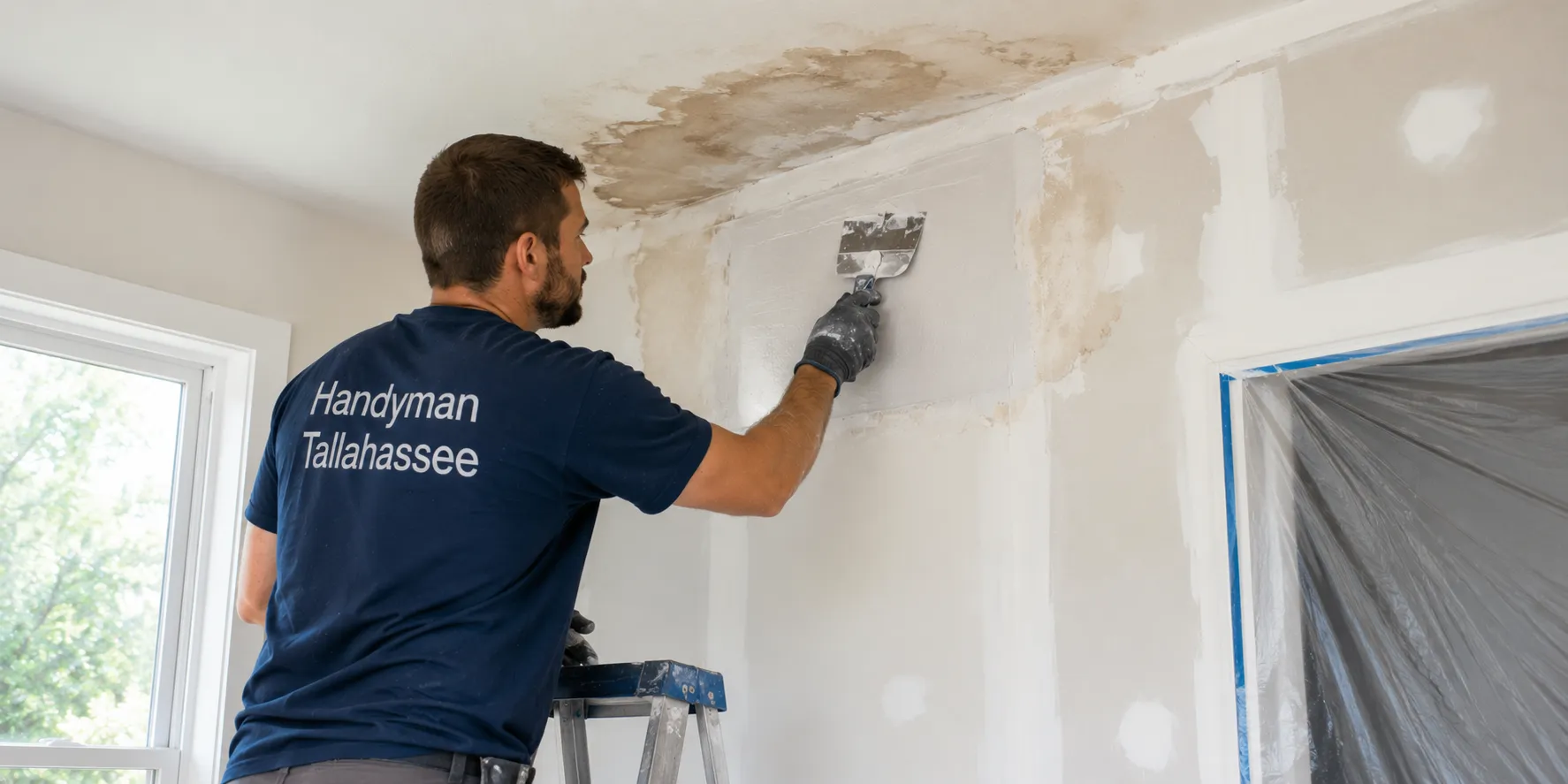Water damaged drywall repair and replacement