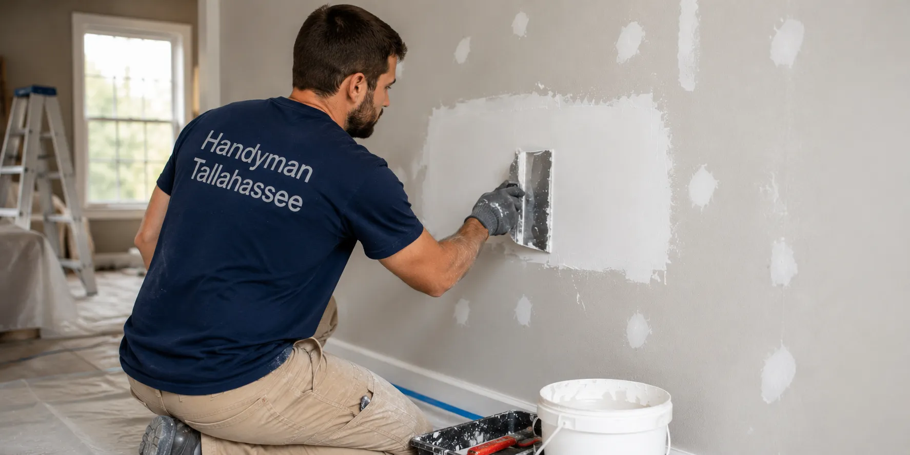 Handyman Tallahassee technician installing a door lock