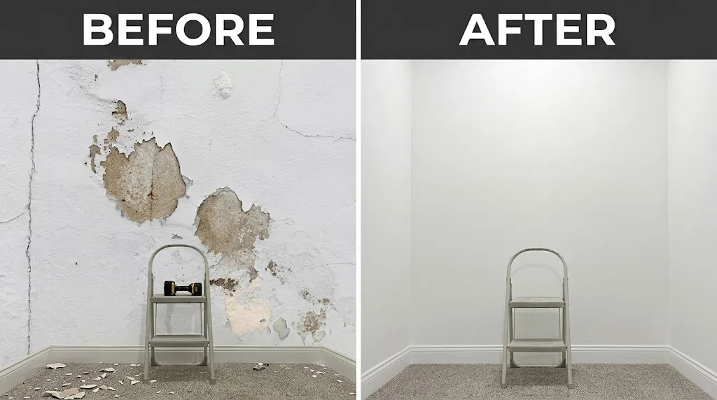 Drywall repair project in Tallahassee