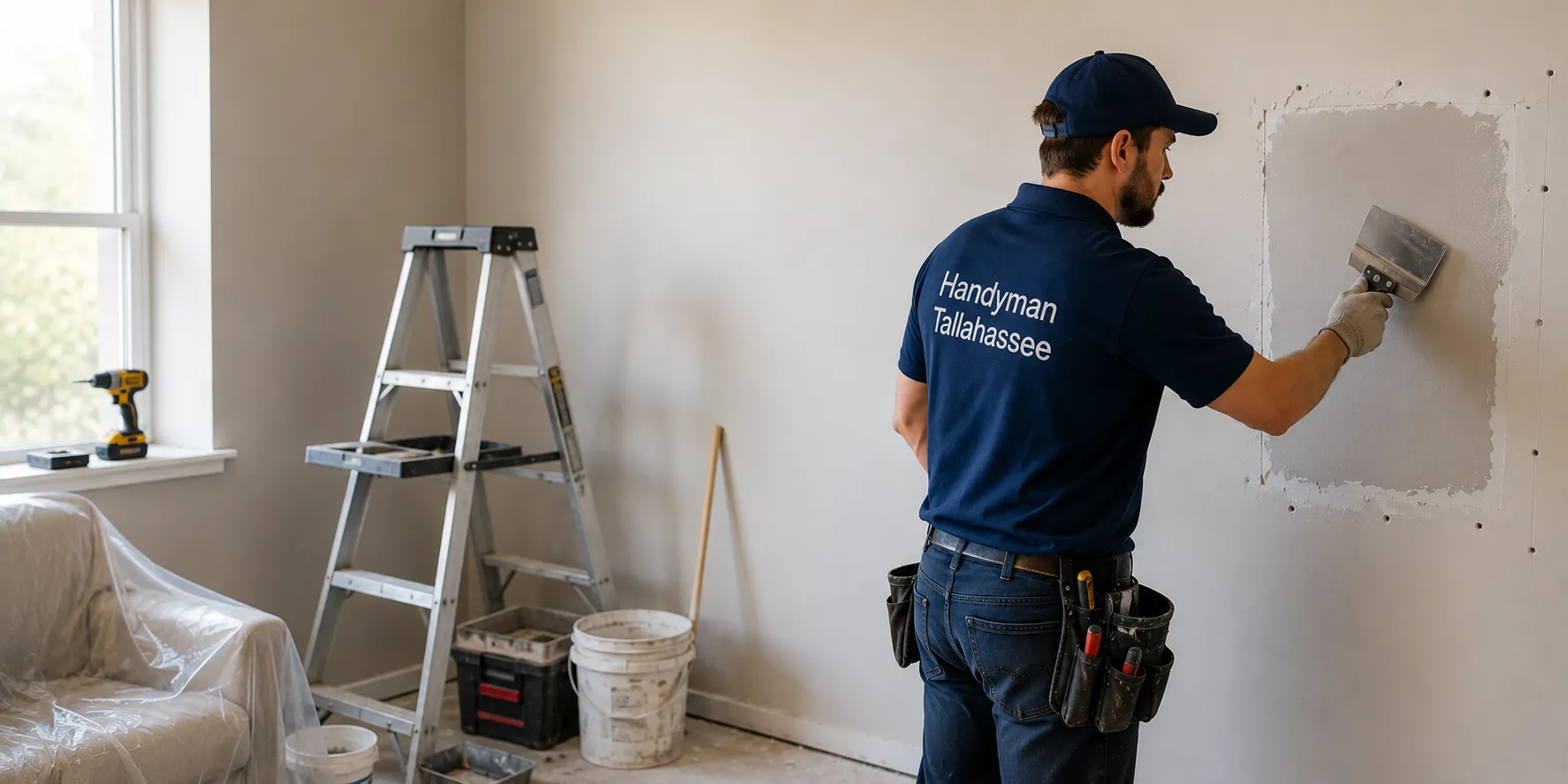 Professional handyman installing a door in Tallahassee, FL